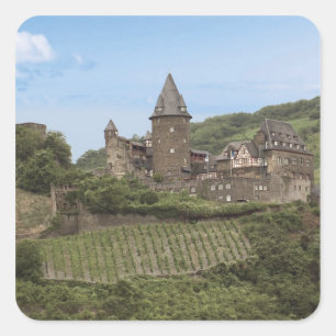 Bacharach, Deutschland, Burg Stahleck, Schloss Quadratischer Aufkleber