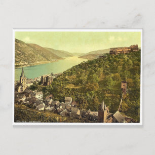 Bacharach und Ruine Stahleck, der Rhein, Deutschla Postkarte