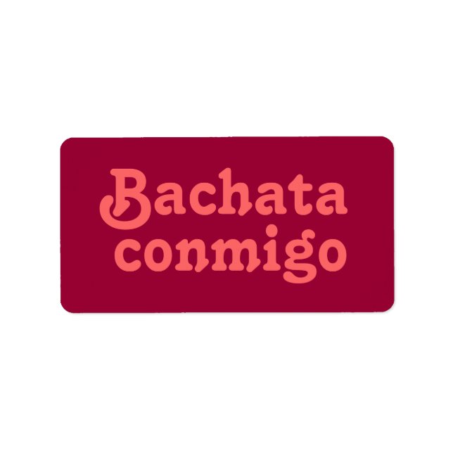 Bachata Conmigo Latin Salsa tanzen Custom Adressaufkleber (Vorne)