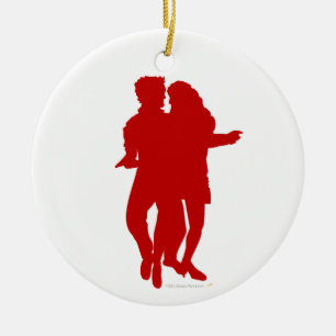 Bachata Latin Dancers Silhouette Custom Keramikornament