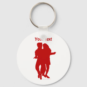 Bachata Latin Dancers Silhouette Custom Schlüsselanhänger