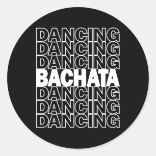Bachata tanzende Typografie Grafik für Salsa Latin Runder Aufkleber