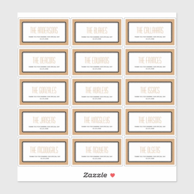 Bachbraun, rechteckig, 15 Etiketten (Blatt)