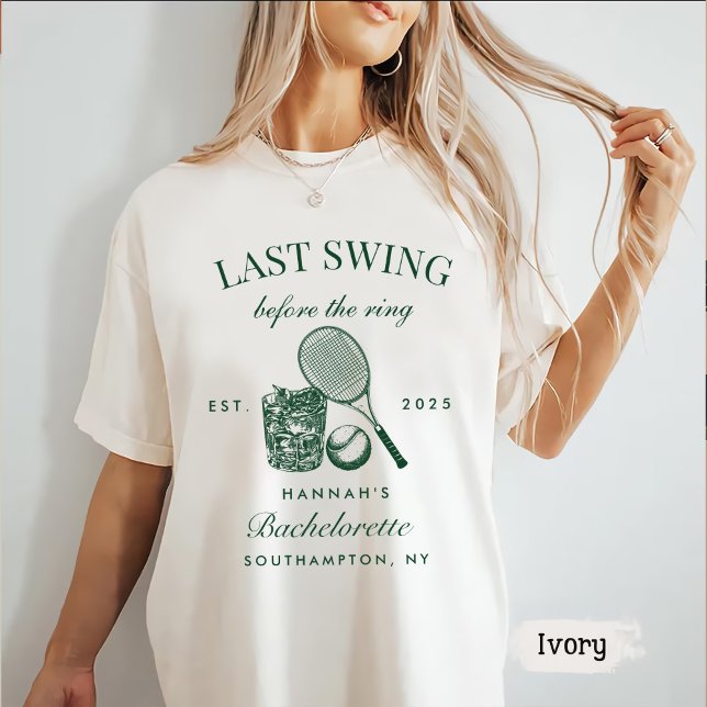Bache Green letzte Swing vor dem Ring Tennis T-Shirt (Von Creator hochgeladen)