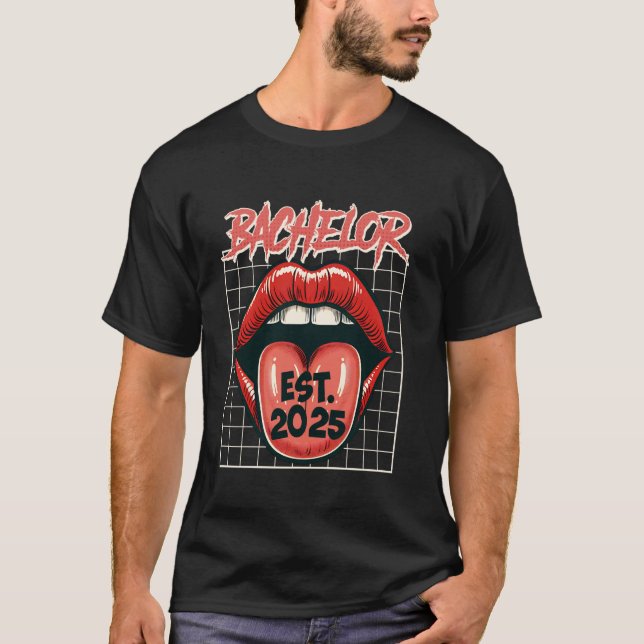 Bachelor-Abschluss BACHELOR 2025 Junggesellenabsch T-Shirt (Vorderseite)