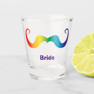Bachelor/Bachelorette/Hochzeits-Regenbogen-Schnurr Schnapsglas