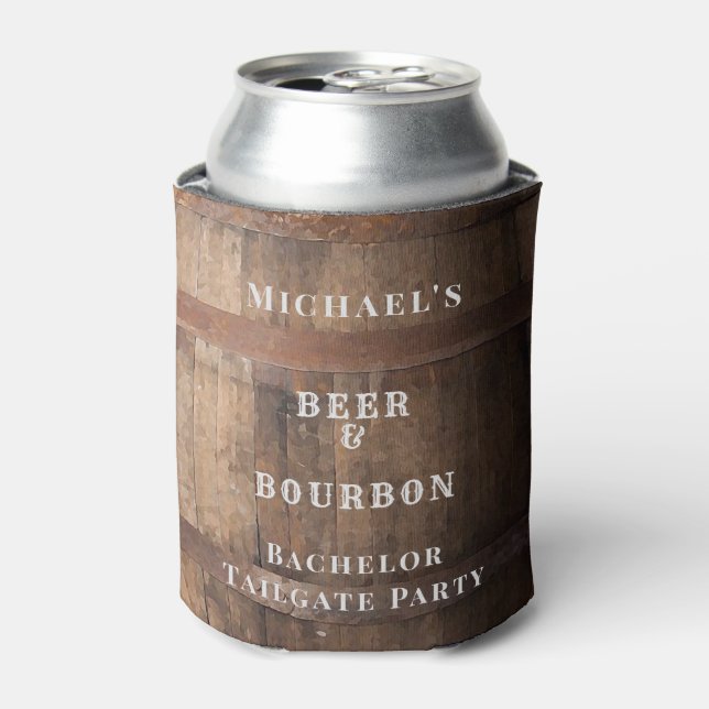 Bachelor Beer & Bourbon Tailgate Party Wochenende Dosenkühler (Kanne Vorderseite)