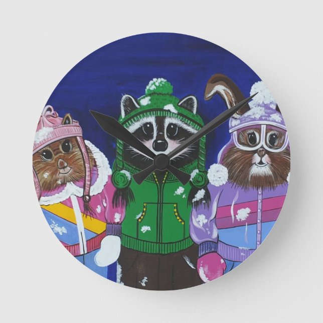 Bachelor Brats Runde Wanduhr (Vorderseite)