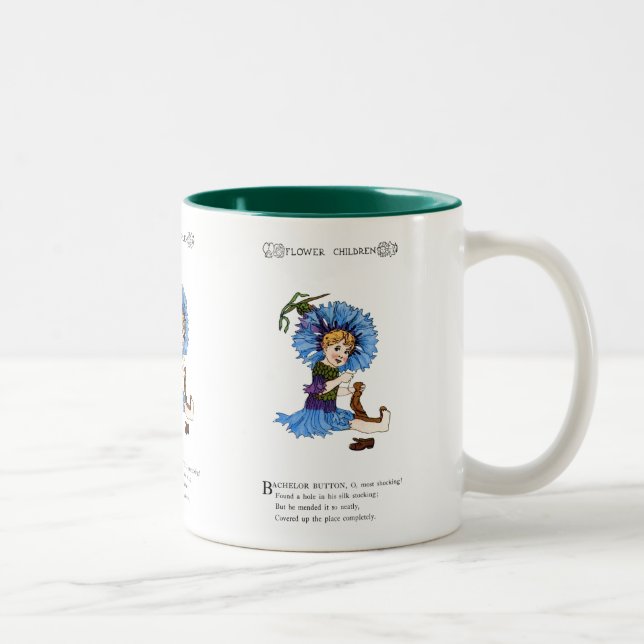 Bachelor Button Zweifarbige Tasse (Rechts)