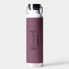 Bachelor Fuchsia Kiss und Black Modern Monogram Trinkflasche