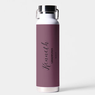 Bachelor Fuchsia Kiss und Black Modern Monogram Trinkflasche