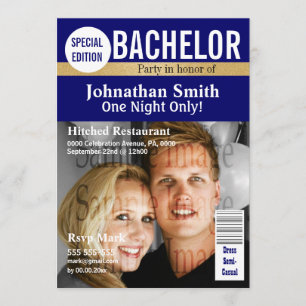 Bachelor-Magazin Herrenfoto PERSONALISIEREN Einladung