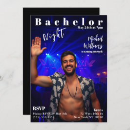Bachelor Night Magazine Cover Einladung