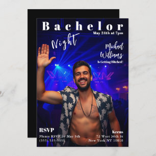 Bachelor Night Magazine Cover Einladung