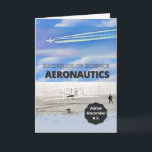 Bachelor of Science Aeronautics Herzlichen Glückwu Karte<br><div class="desc">Herzlichen Glückwunsch zum Abschluss mit einem Bachelor of Science in Aeronautics-Abschluss, Papier Grußkarte mit einer Foto-Montage des ersten Fluges des Wright Bruders im Jahr 1903 (öffentlich) und einem modernen Jetliner mit Jettrails im Himmel. Fügen Sie dem Cover den Namen des Absolventen hinzu. Art, Bild und Vers Copyright © Shoaff Ballanger...</div>