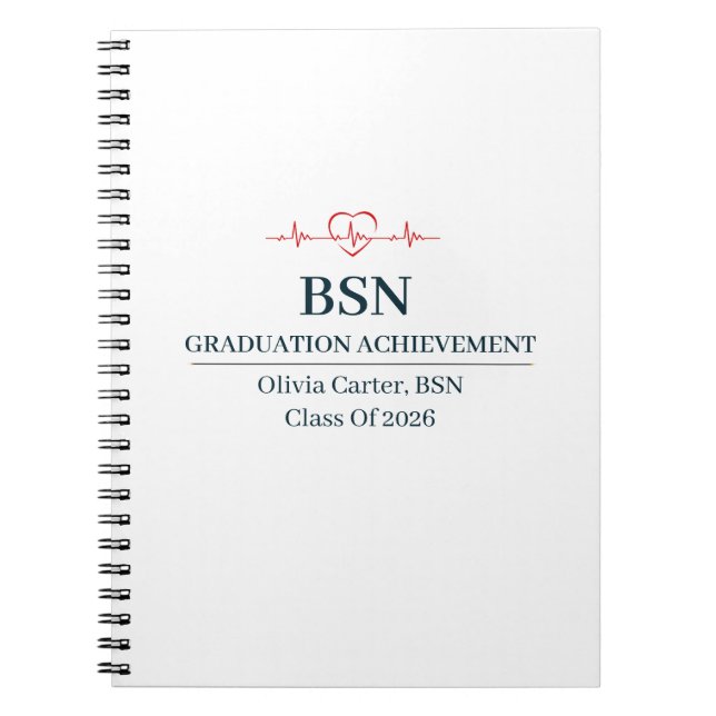 Bachelor of Science in Nursing Benutzerdefinierter Notizblock (Vorderseite)