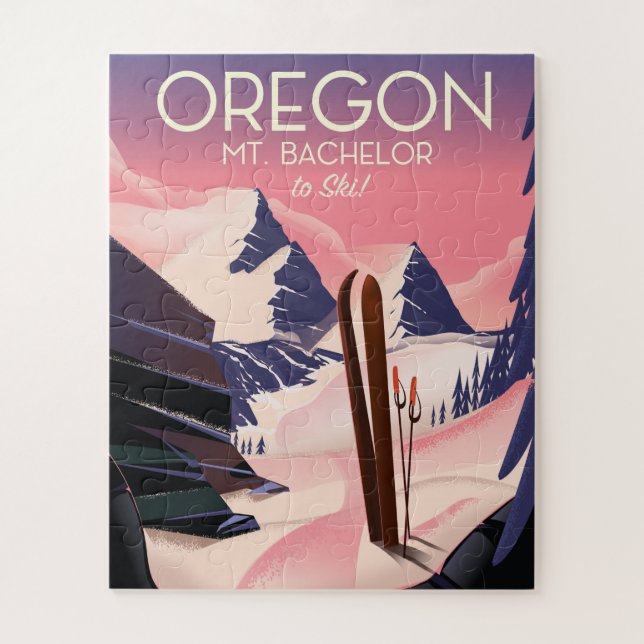 Bachelor Oregon Skifahrplakat Puzzle (Vertikal)