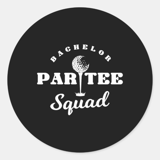 Bachelor Par-tee Squad Funny Golf Bachelor Party P Runder Aufkleber (Vorderseite)