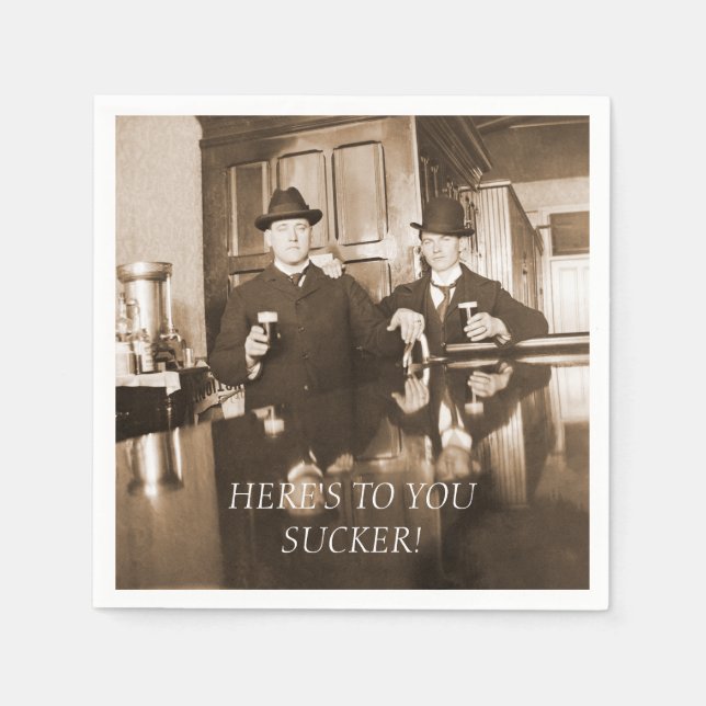 BACHELOR PARTY 1890 MÄNNER BIER HIER SIND 2 IHR SU SERVIETTE (Vorderseite)
