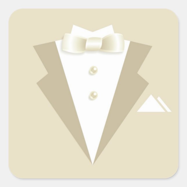 Bachelor-Party-Anzug Quadratischer Aufkleber (Vorderseite)