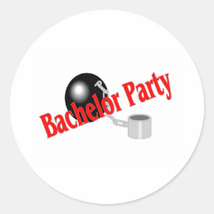 Bachelor Party Ball and Chain Runder Aufkleber