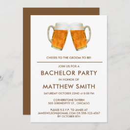 Bachelor Party Beer Cheers Wedding Einladung