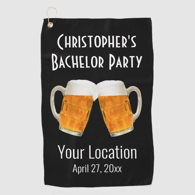 Bachelor Party Beer Cheers Wedding Golf Handtuch (Vorderseite)
