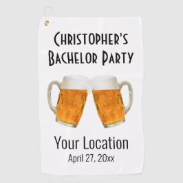 Bachelor Party Beer Cheers Wedding Golfhandtuch