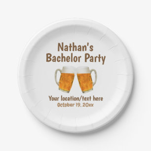 Bachelor Party Beer Cheers Wedding Pappteller