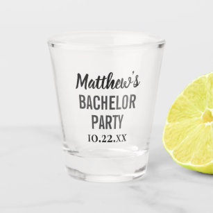 Bachelor Party befürwortet moderne Typografie Schnapsglas