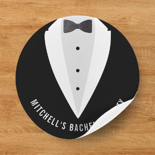 Bachelor Party Black Anzug & Bowtie Runder Aufkleber