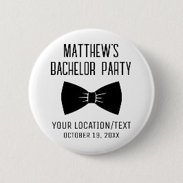 Bachelor Party Black Bow Krawatte Gastgeschenk Hoc Button