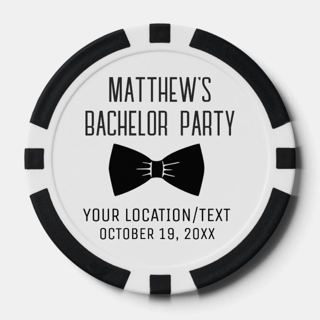 Bachelor Party Black Bow Krawatte Hochzeit Pokerchips (Vorderseite)