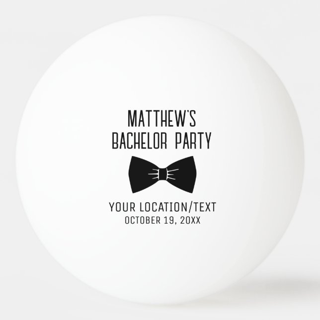 Bachelor Party Black Bow Krawatte Hochzeit Tischtennisball (Vorderseite)