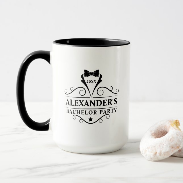 Bachelor Party Black Krawatte Tasse (Mit Donut)