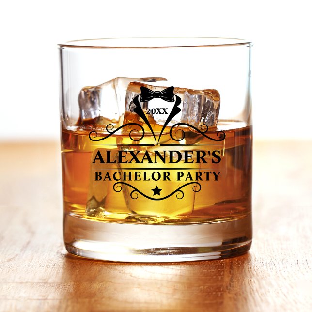 Bachelor Party Black Krawatte Whiskyglas (Several styles to choose from.)