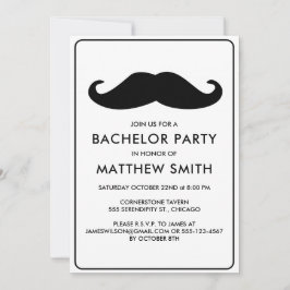 Bachelor Party Black Mustache Hochzeit Einladung