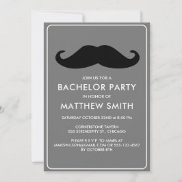 Bachelor Party Black Mustache Hochzeit Einladung