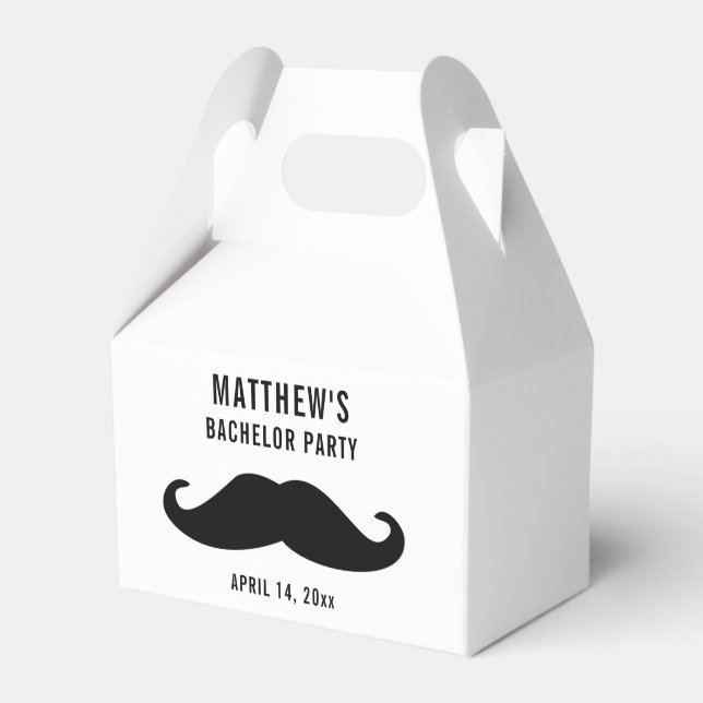 Bachelor Party Black Mustache Hochzeit Geschenkschachtel (Vorderseite)