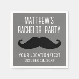 Bachelor Party Black Mustache Hochzeit Serviette