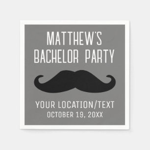 Bachelor Party Black Mustache Hochzeit Serviette