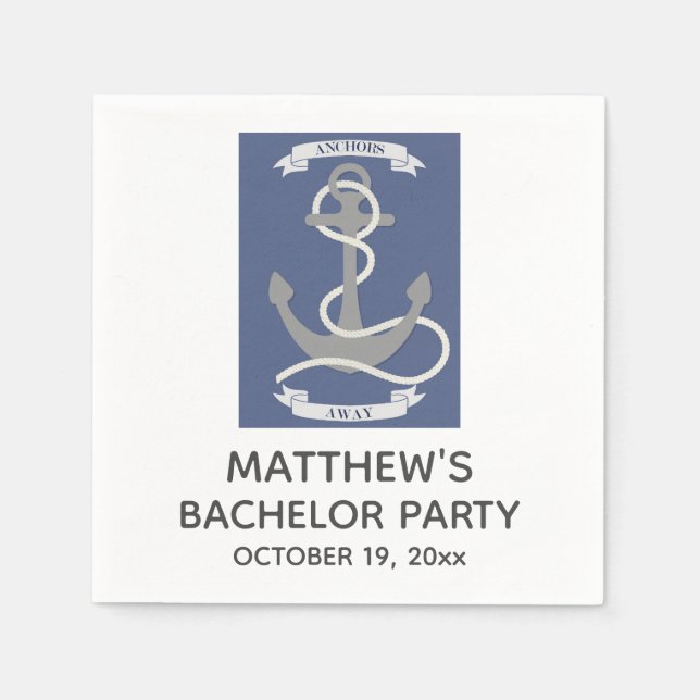Bachelor Party Boot Nautical Anker Serviette (Vorderseite)