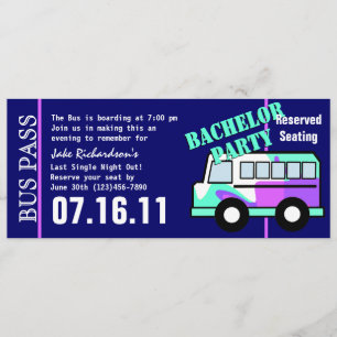 Bachelor Party Bus Pass Einladung
