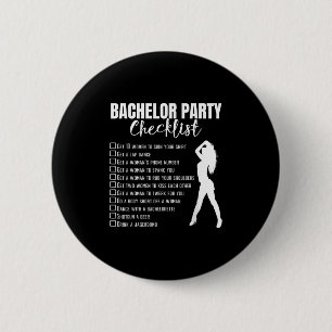 Bachelor Party Checklist Briom Groom Stag Night Pa Button