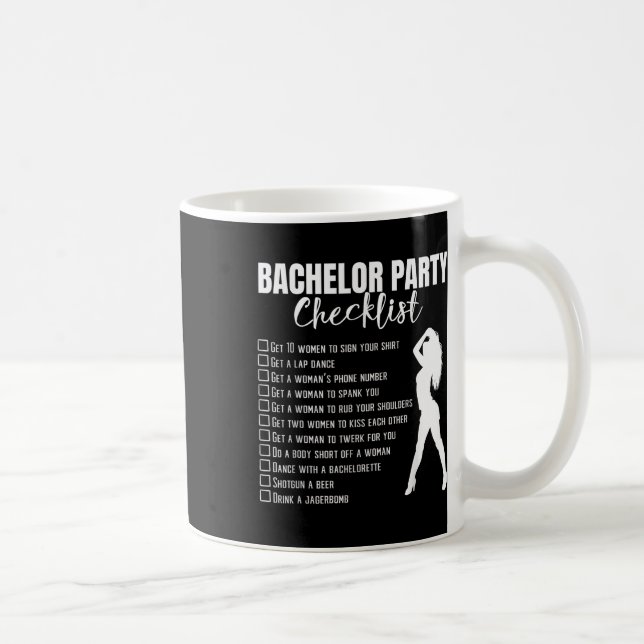 Bachelor Party Checklist Briom Groom Stag Night Pa Kaffeetasse (Rechts)
