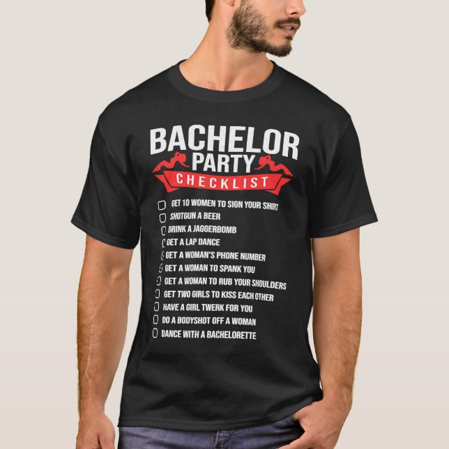 Bachelor Party Checklist For Wedding Party Men's G T-Shirt (Vorderseite)