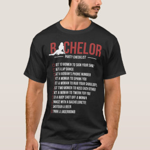 Bachelor Party Checklist Funny Groom Bachelor Teil T-Shirt