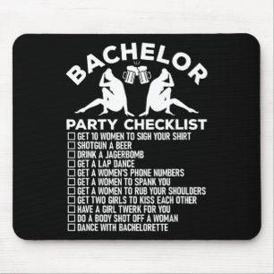 Bachelor Party Checklist Funny Trauzeugen Groom Sq Mousepad