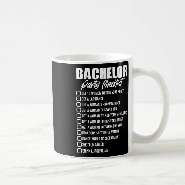 Bachelor Party Checklist Groom Trauzeugen Teil Kaffeetasse (Rechts)