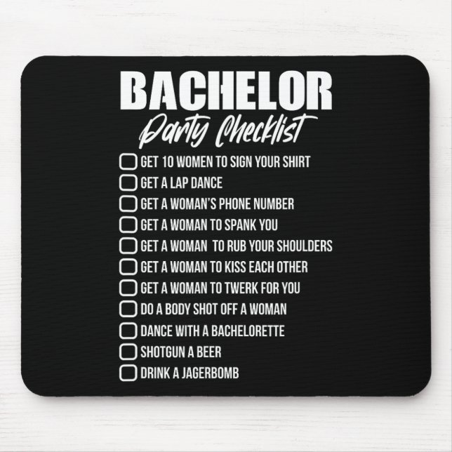 Bachelor Party Checklist Groom Trauzeugen Teil Mousepad (Vorne)